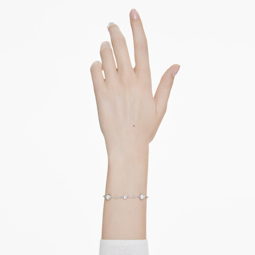 Niche Jewellery Swarovski Imber Bracelet Round Cut - White with Rhodium Plating detail