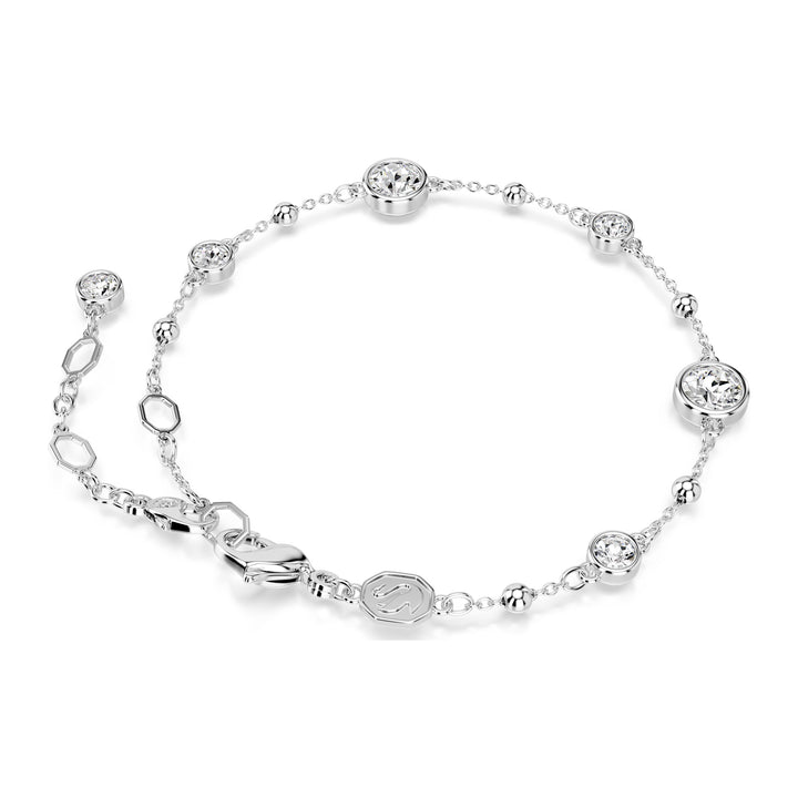Niche Jewellery Swarovski Imber Bracelet Round Cut - White with Rhodium Plating detail