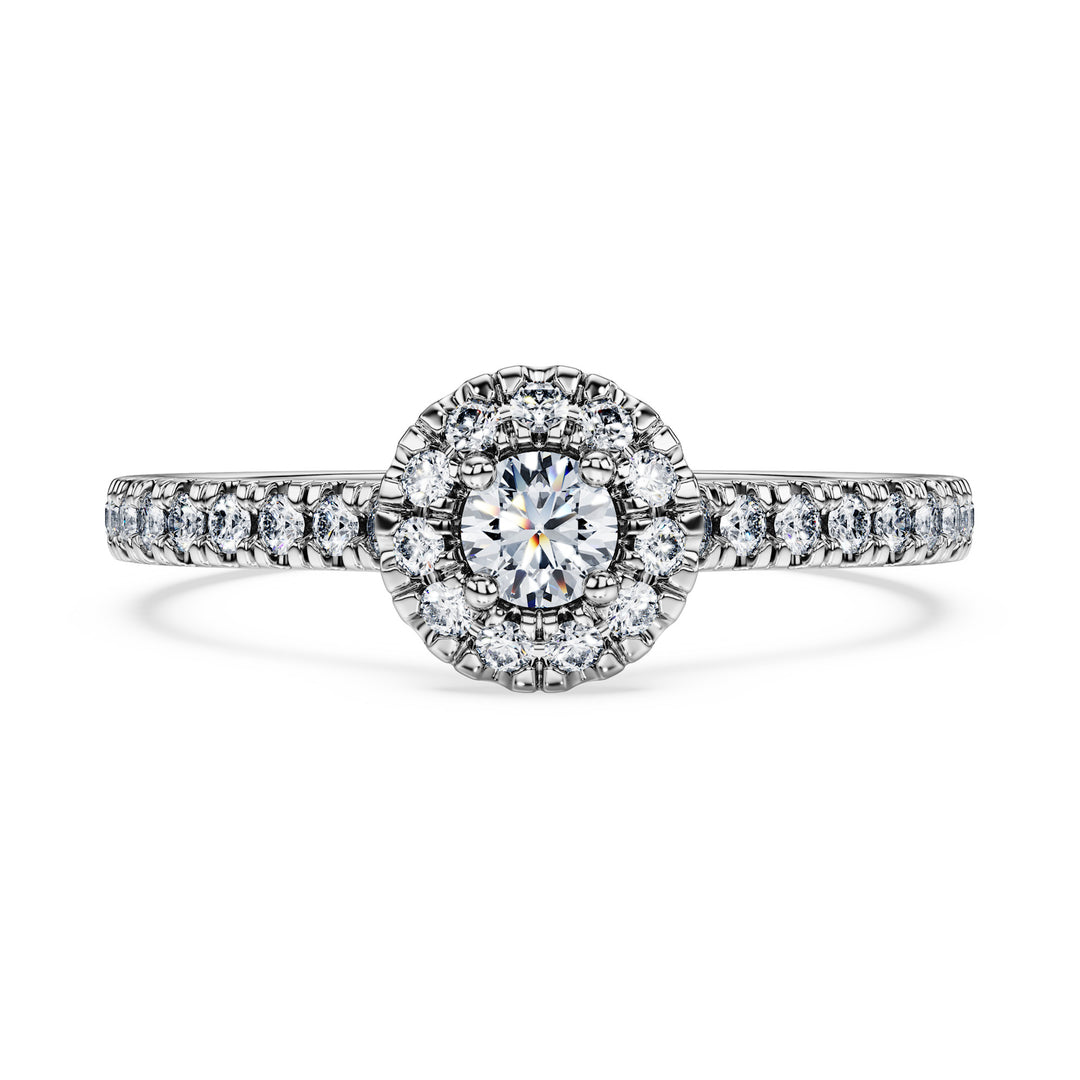 Niche Jewellery Swarovski Eternity Halo Solitaire Ring Lab-Grown Diamonds 0.45ct Round Shape Sterling Silver detail