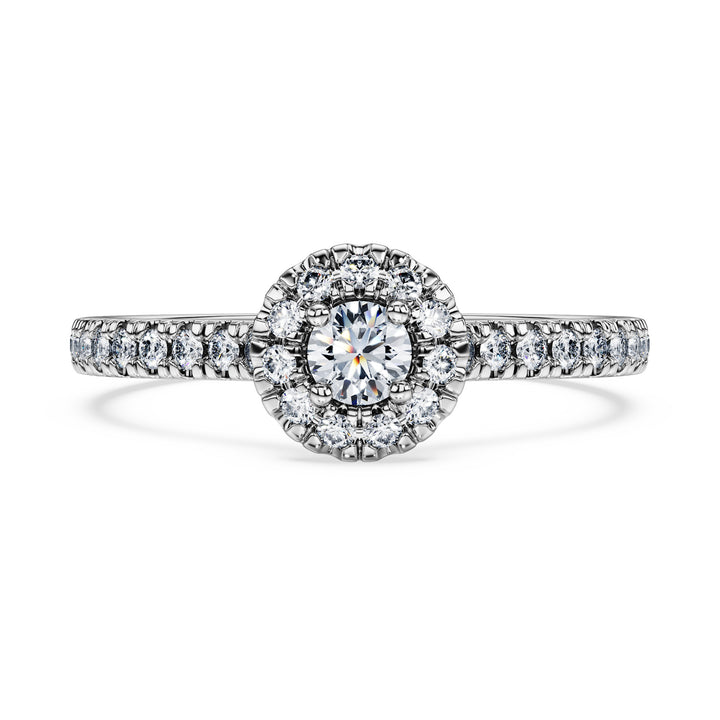 Niche Jewellery Swarovski Eternity Halo Solitaire Ring Lab-Grown Diamonds 0.45ct Round Shape Sterling Silver detail