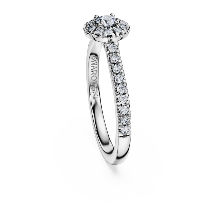 Niche Jewellery Swarovski Eternity Halo Solitaire Ring Lab-Grown Diamonds 0.45ct Round Shape Sterling Silver detail