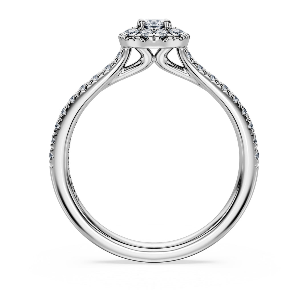 Niche Jewellery Swarovski Eternity Halo Solitaire Ring Lab-Grown Diamonds 0.45ct Round Shape Sterling Silver detail