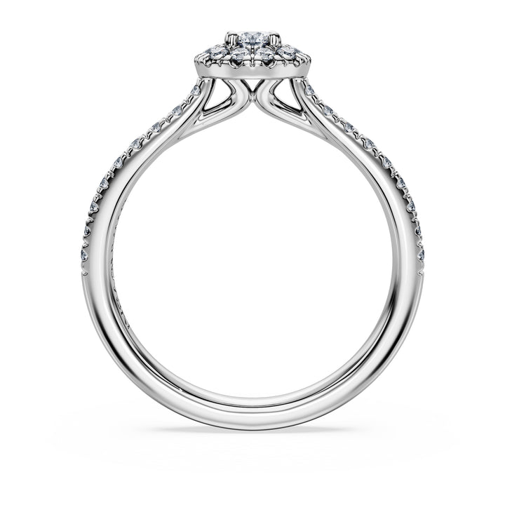Niche Jewellery Swarovski Eternity Halo Solitaire Ring Lab-Grown Diamonds 0.45ct Round Shape Sterling Silver detail