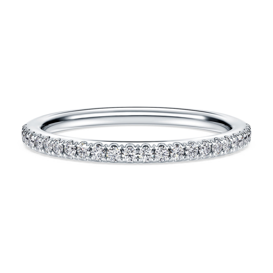 Niche Jewellery Swarovski Eternity Band Ring Lab-Grown Diamonds 0.2ct Round Shape 18K White Gold