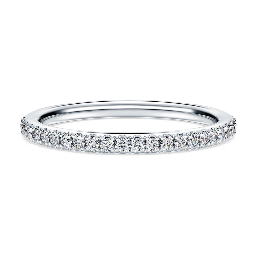 Niche Jewellery Swarovski Eternity Band Ring Lab-Grown Diamonds 0.2ct Round Shape 18K White Gold