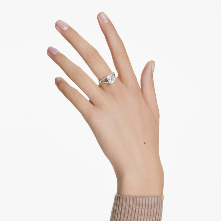 Niche Jewellery Swarovski Stilla Cocktail Ring Octagon Cut White Rhodium Plated detail