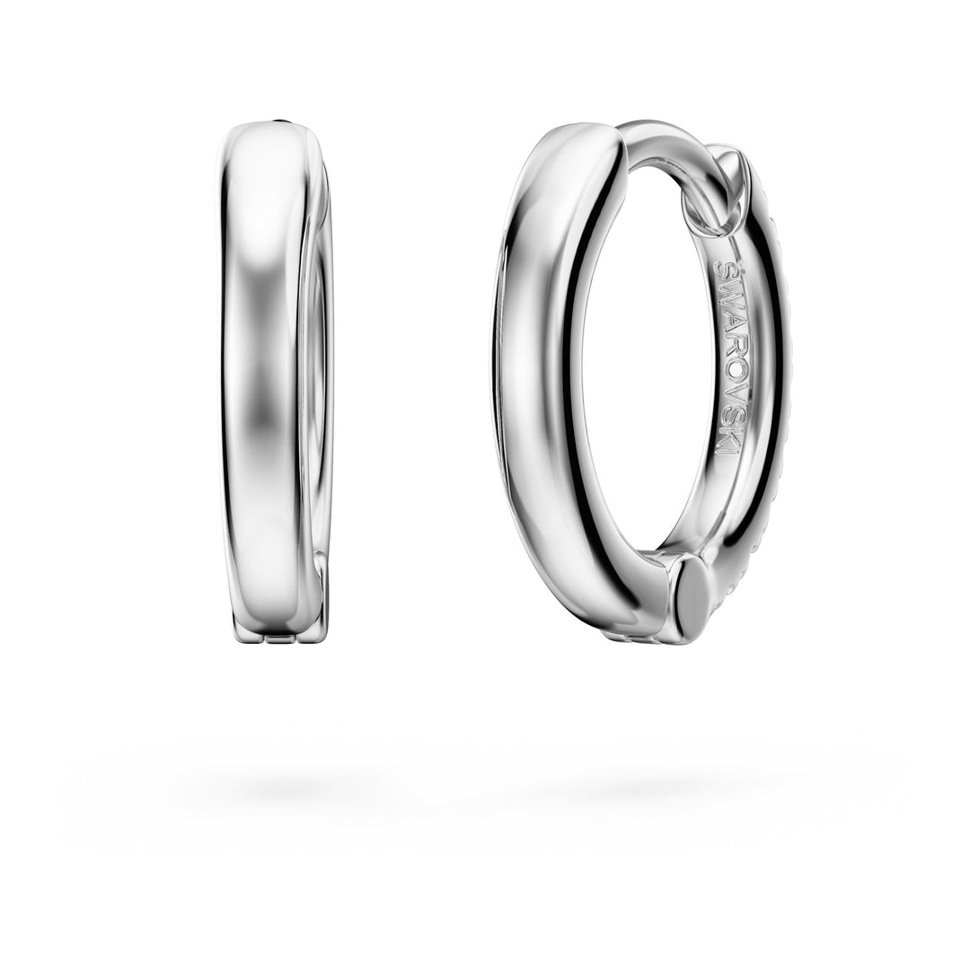 Niche Jewellery Swarovski Eternity Hoop Earrings Lab Grown Diamonds 0.1ct Round Shape Small 18K White Gold detail