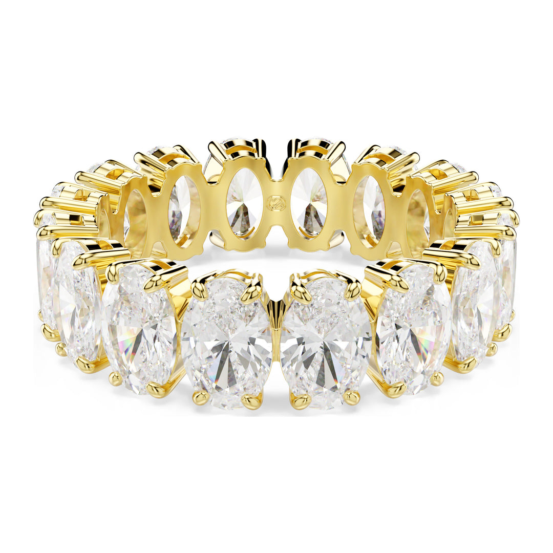 Niche Jewellery Swarovski Matrix Ring Oval Cut White Gold Tone Plated