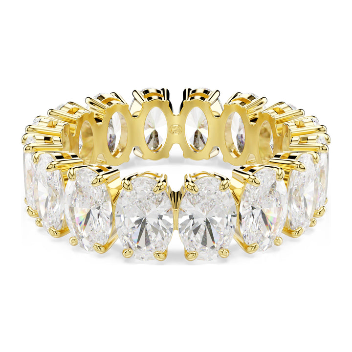 Niche Jewellery Swarovski Matrix Ring Oval Cut White Gold Tone Plated