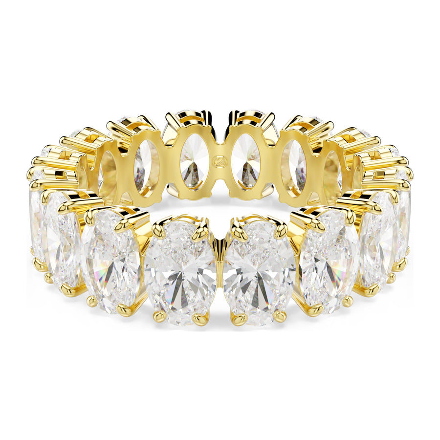 Niche Jewellery Swarovski Matrix Ring Oval Cut White Gold Tone Plated
