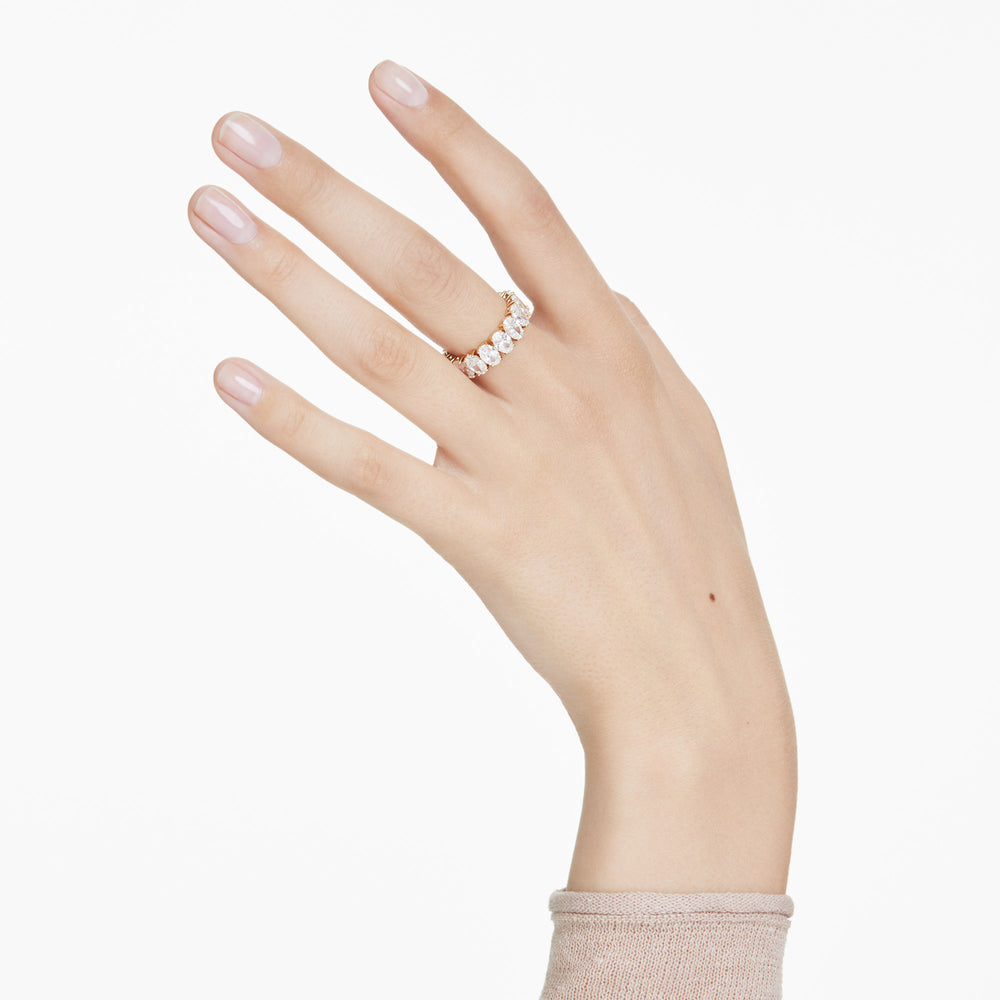 Niche Jewellery Swarovski Matrix Ring Oval Cut White Gold Tone Plated detail