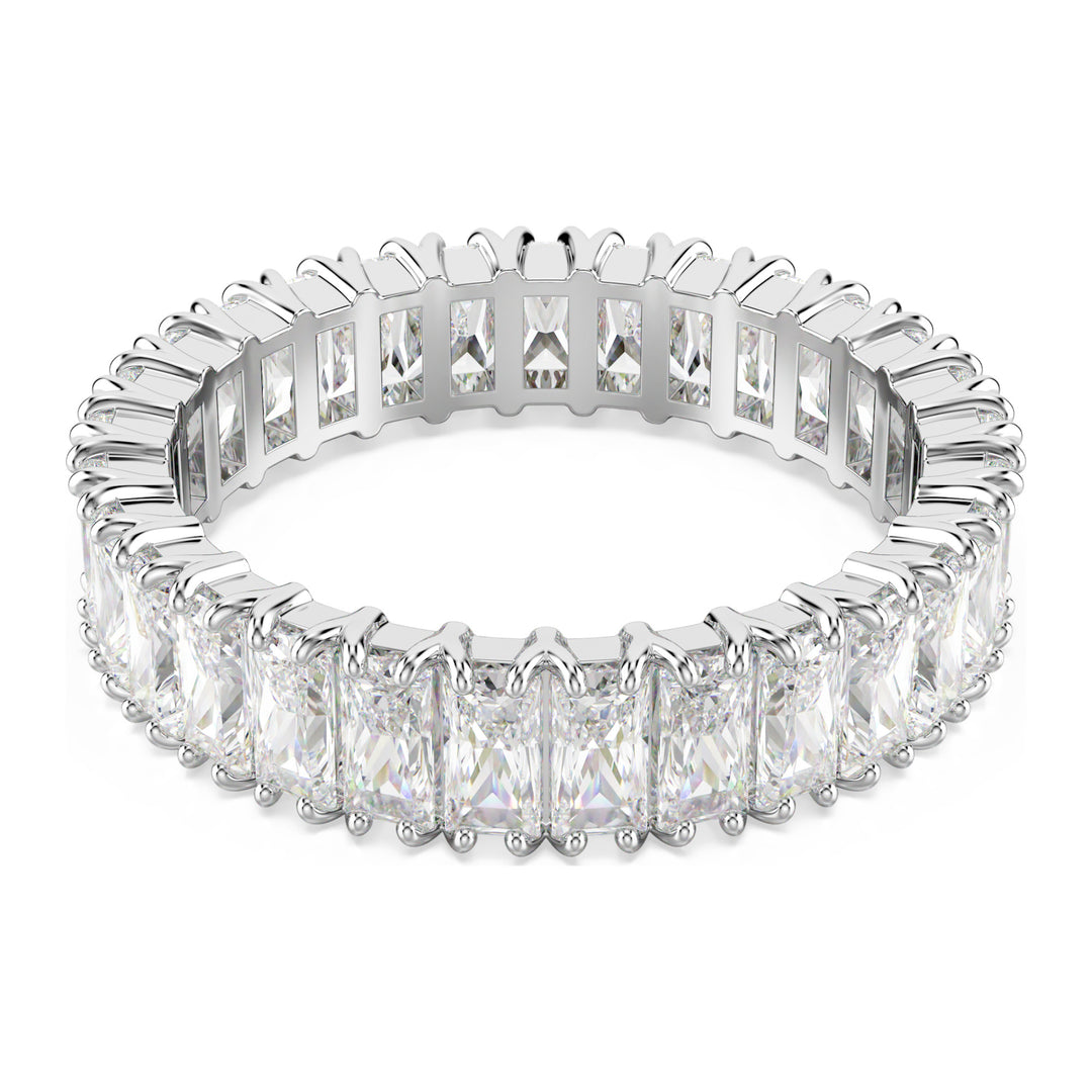 Niche Jewellery Swarovski Matrix Ring Baguette Cut White with Silver Tone Finish