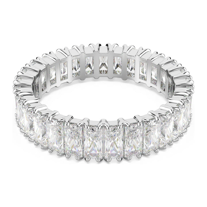 Niche Jewellery Swarovski Matrix Ring Baguette Cut White with Silver Tone Finish