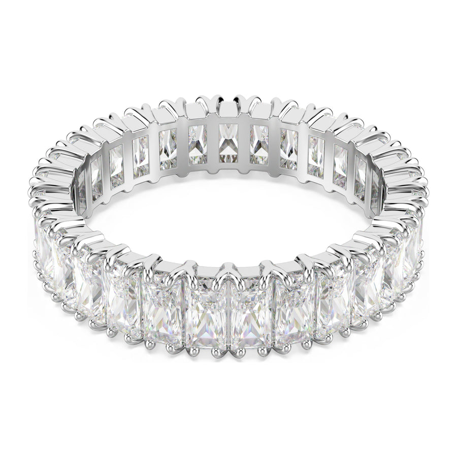 Niche Jewellery Swarovski Matrix Ring Baguette Cut White with Silver Tone Finish