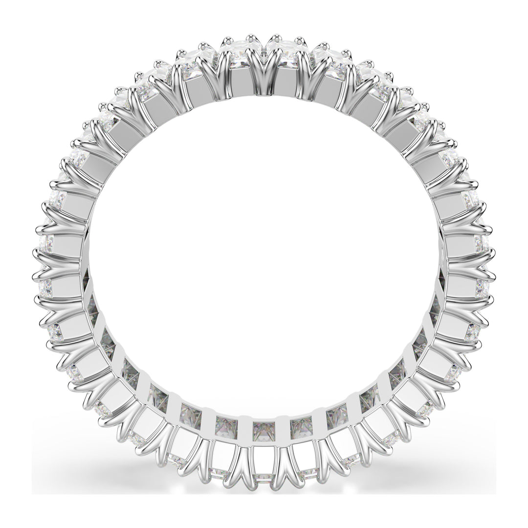 Niche Jewellery Swarovski Matrix Ring Baguette Cut White with Silver Tone Finish detail