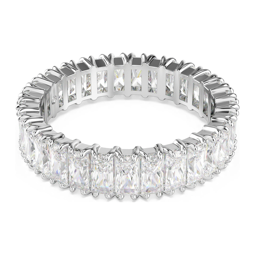 Niche Jewellery Swarovski Matrix Ring Baguette Cut White with Silver Tone Finish detail