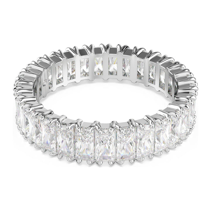 Niche Jewellery Swarovski Matrix Ring Baguette Cut White with Silver Tone Finish detail
