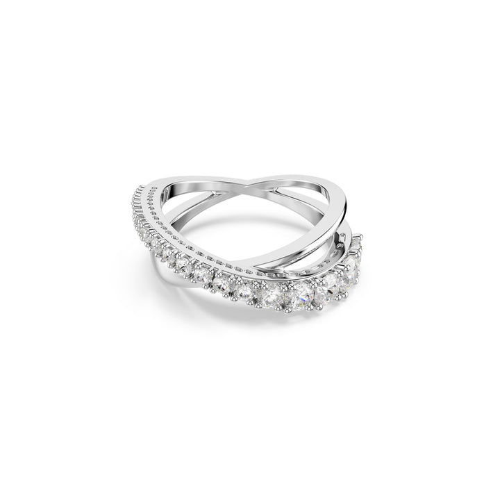 Niche Jewellery Swarovski Hyperbola Ring Mixed Cuts White Silver Tone Finish