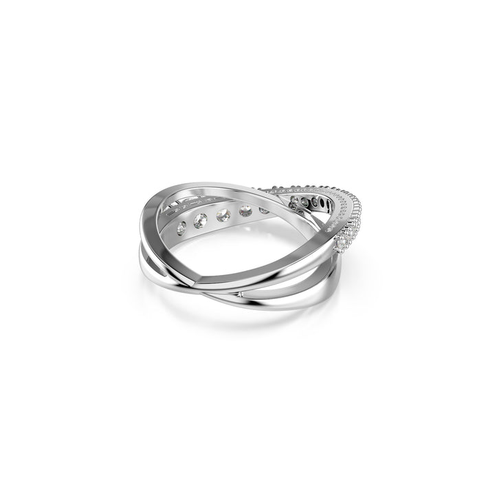 Niche Jewellery Swarovski Hyperbola Ring Mixed Cuts White Silver Tone Finish detail
