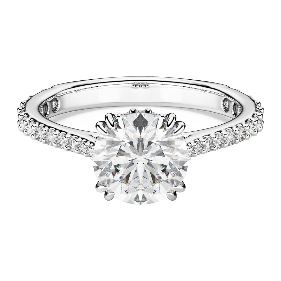 Niche Jewellery Swarovski Stilla Cocktail Ring Round Cut Pavé White Silver Tone Finish