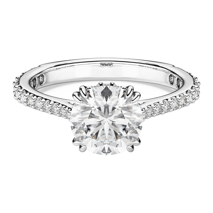 Niche Jewellery Swarovski Stilla Cocktail Ring Round Cut Pavé White Silver Tone Finish