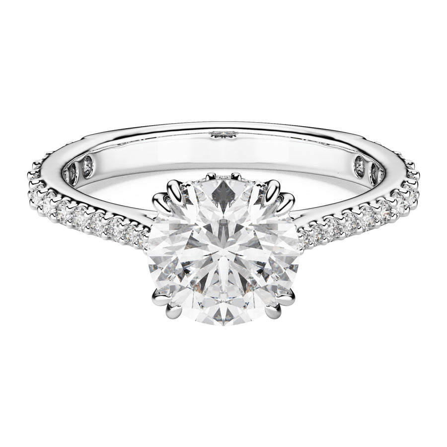 Niche Jewellery Swarovski Stilla Cocktail Ring Round Cut Pavé White Silver Tone Finish