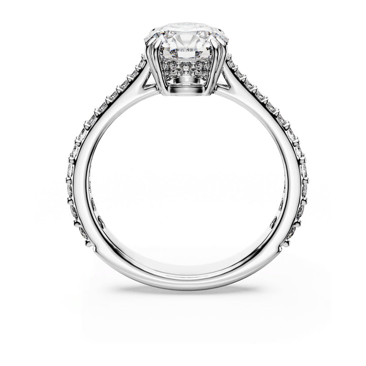 Niche Jewellery Swarovski Stilla Cocktail Ring Round Cut Pavé White Silver Tone Finish detail