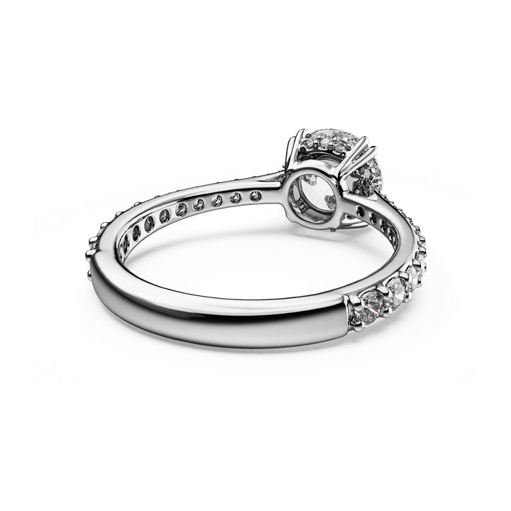 Niche Jewellery Swarovski Stilla Cocktail Ring Round Cut Pavé White Silver Tone Finish detail