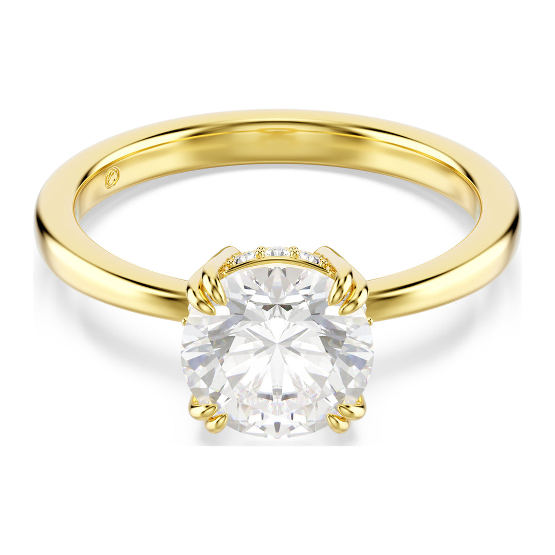 Niche Jewellery Swarovski Stilla Attract cocktail Ring Round Cut White Gold Tone Plated