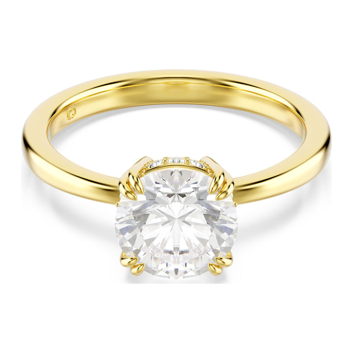 Niche Jewellery Swarovski Stilla Attract cocktail Ring Round Cut White Gold Tone Plated