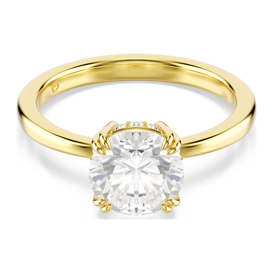 Niche Jewellery Swarovski Stilla Attract cocktail Ring Round Cut White Gold Tone Plated