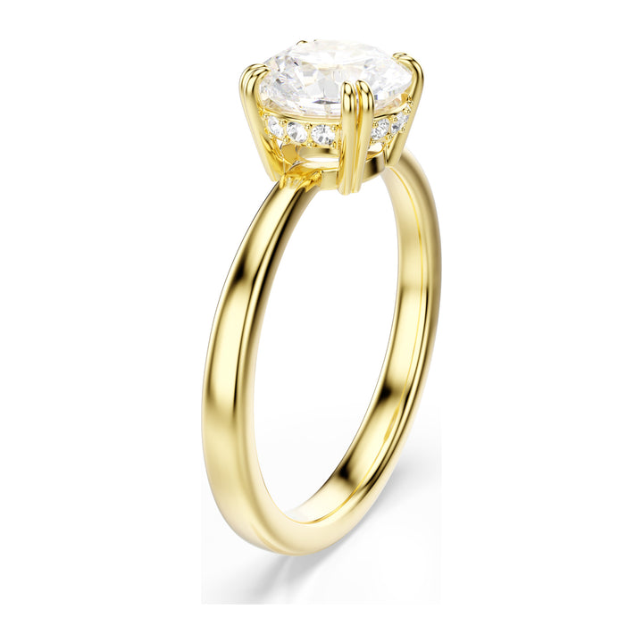 Niche Jewellery Swarovski Stilla Attract cocktail Ring Round Cut White Gold Tone Plated detail