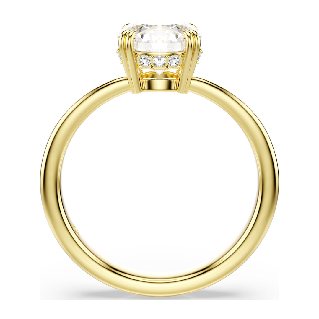 Niche Jewellery Swarovski Stilla Attract cocktail Ring Round Cut White Gold Tone Plated detail