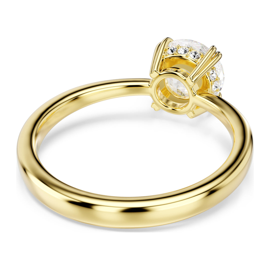 Niche Jewellery Swarovski Stilla Attract cocktail Ring Round Cut White Gold Tone Plated detail