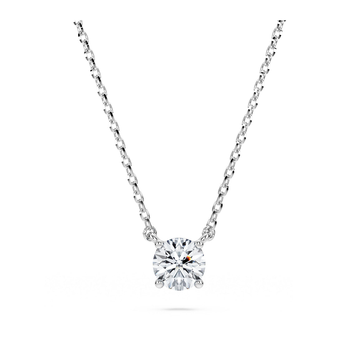 Niche Jewellery Swarovski Eternity Pendant Lab Grown Diamonds 0.5ct Round Shape Sterling Silver