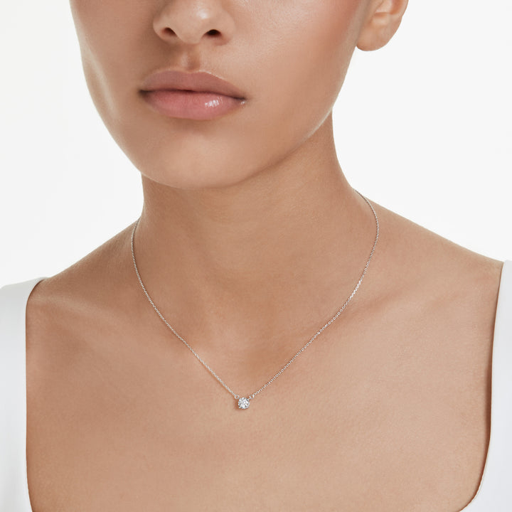 Niche Jewellery Swarovski Eternity Pendant Lab Grown Diamonds 0.5ct Round Shape Sterling Silver detail