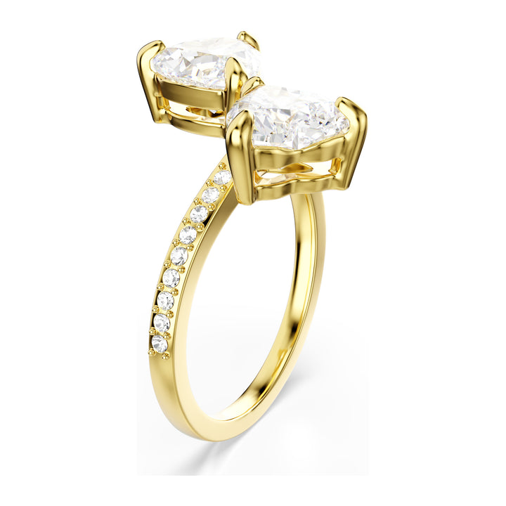 Niche Jewellery Swarovski Mesmera Open Ring Heart Cut - White, with Gold Tone Plating detail