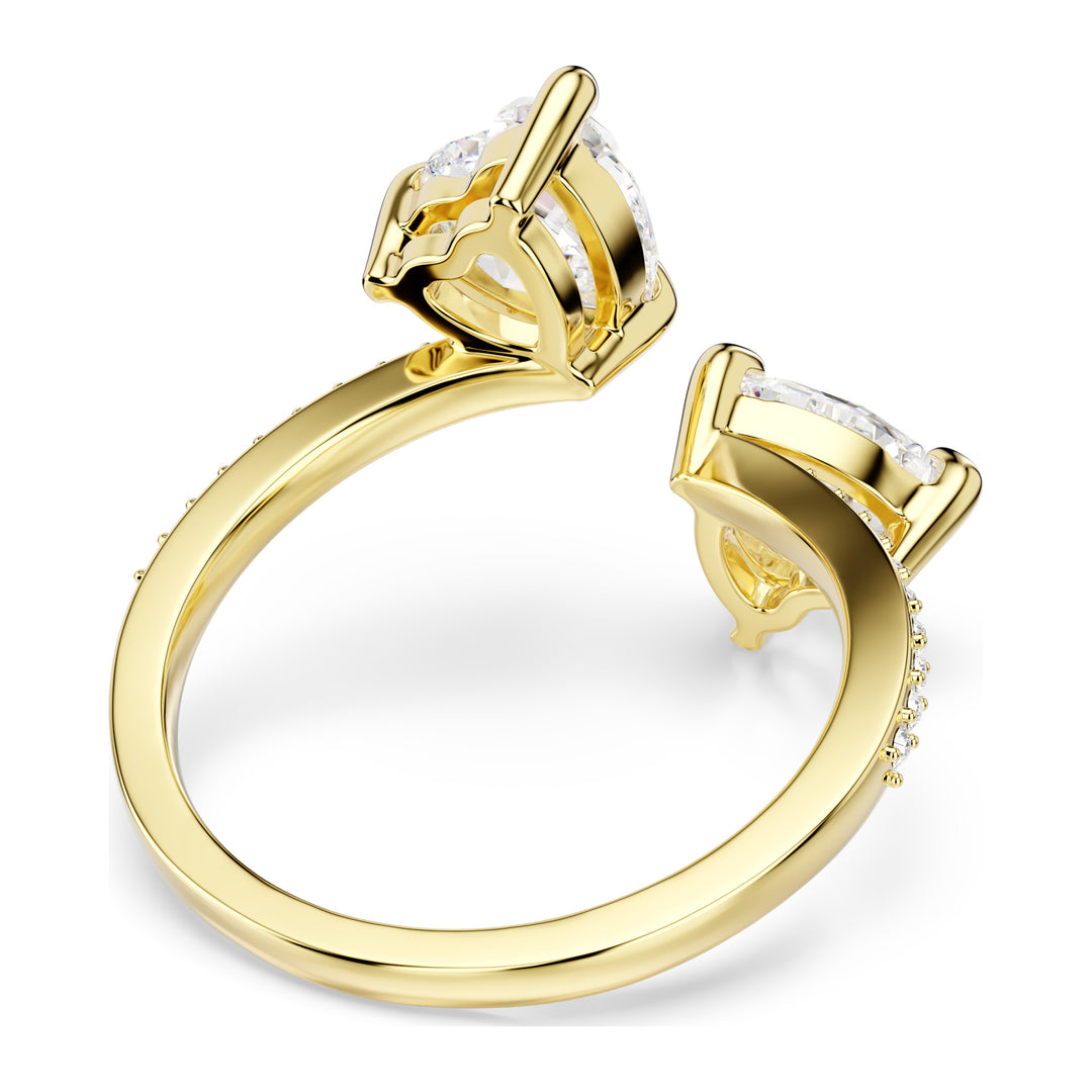 Niche Jewellery Swarovski Mesmera Open Ring Heart Cut - White, with Gold Tone Plating detail