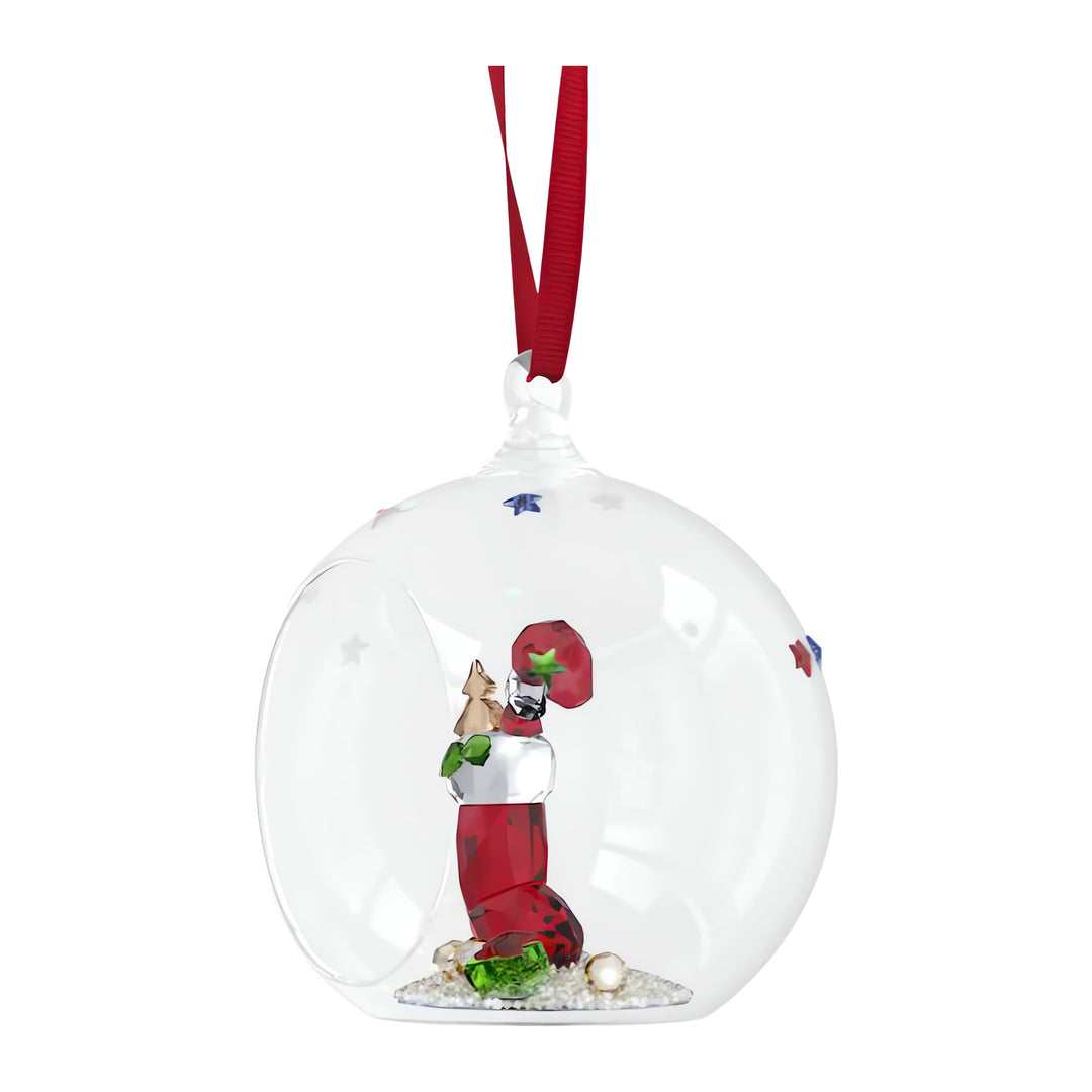 Niche Jewellery Swarovski Crystal Holiday Cheers Stocking and Candy Ball Ornament detail