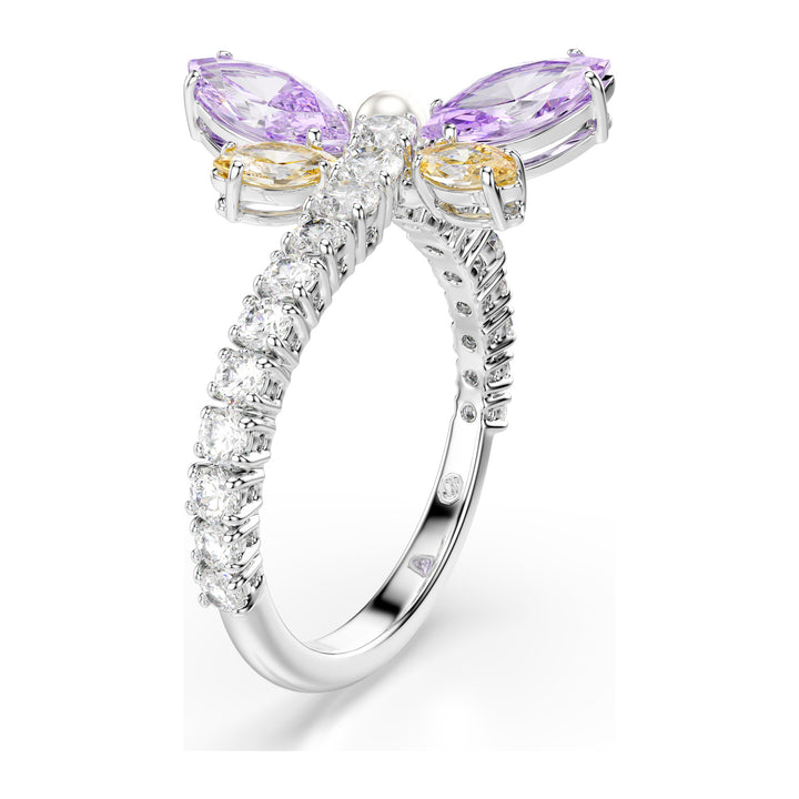 Niche Jewellery Swarovski x Ariana Grande Motif Ring Mixed Cuts Dragonfly - Multicolored with Rhodium Plating detail