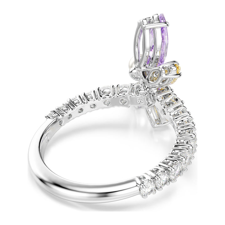 Niche Jewellery Swarovski x Ariana Grande Motif Ring Mixed Cuts Dragonfly - Multicolored with Rhodium Plating detail