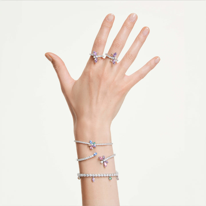 Niche Jewellery Swarovski x Ariana Grande Motif Ring Mixed Cuts Dragonfly - Multicolored with Rhodium Plating detail