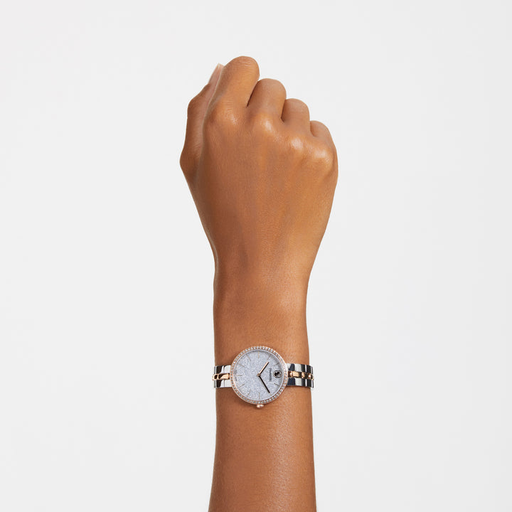 Niche Jewellery Swarovski Cosmopolitan Watch Swiss Made Metal Bracelet Silver Tone Mixed Metal Finish detail