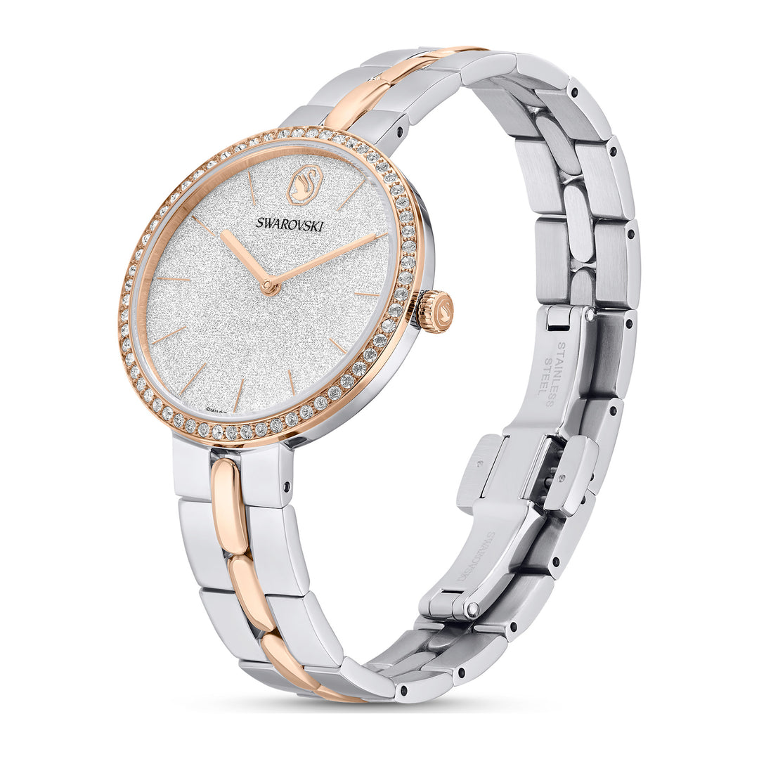 Niche Jewellery Swarovski Cosmopolitan Watch Swiss Made Metal Bracelet Silver Tone Mixed Metal Finish detail