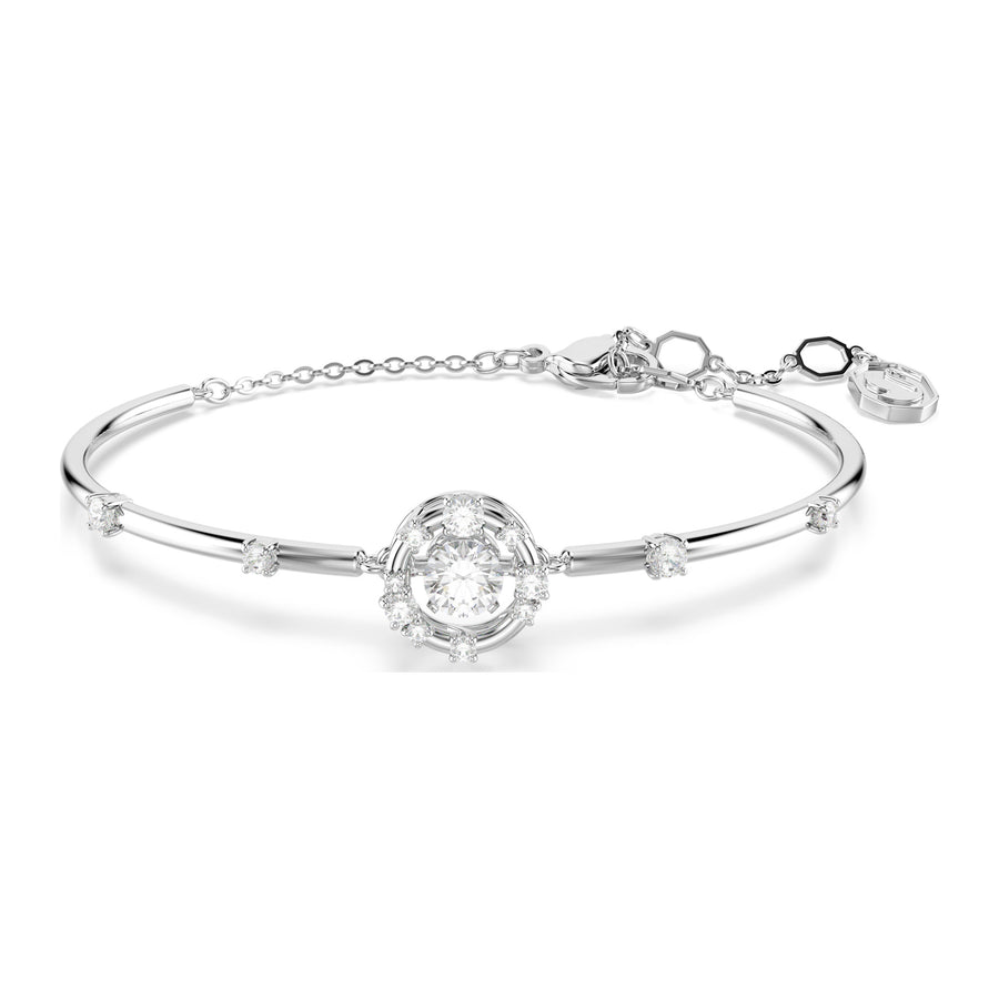 Niche Jewellery Swarovski Constella Bangle Round Cut Dancing Stone White Rhodium Plated