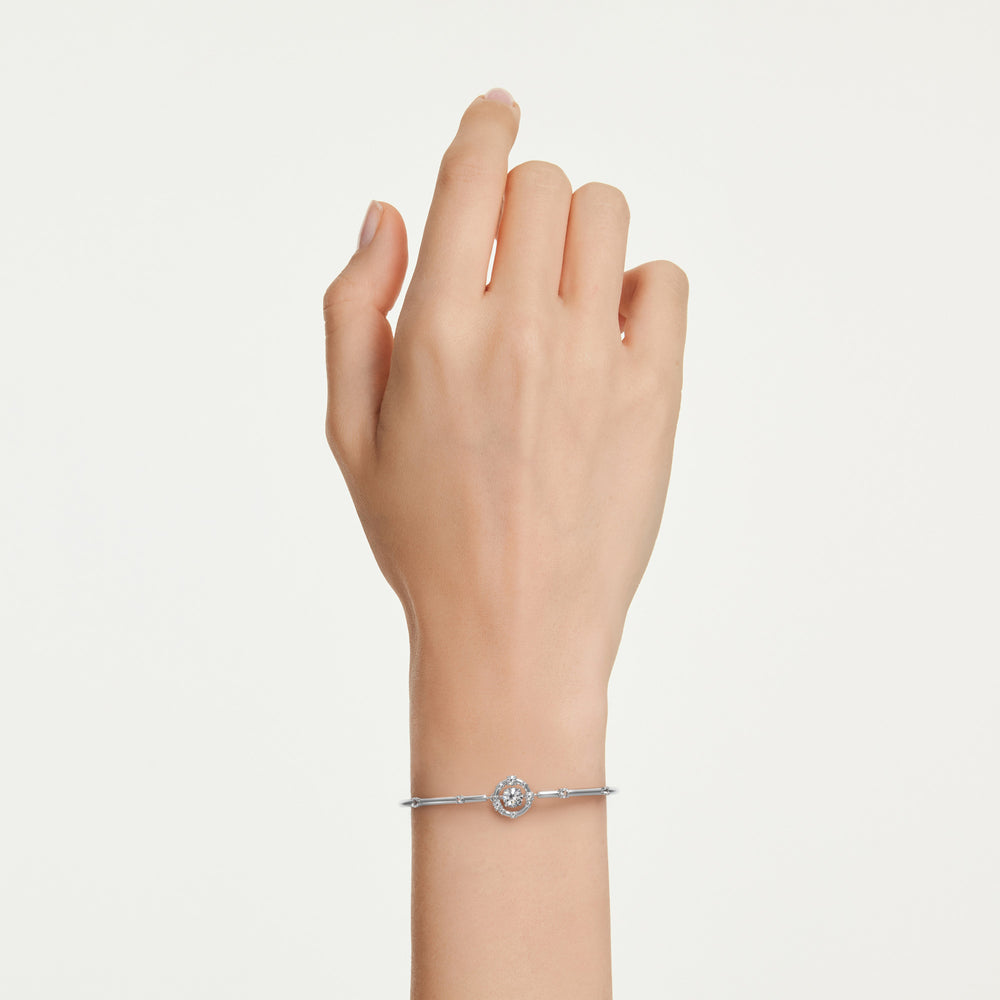 Niche Jewellery Swarovski Constella Bangle Round Cut Dancing Stone White Rhodium Plated detail