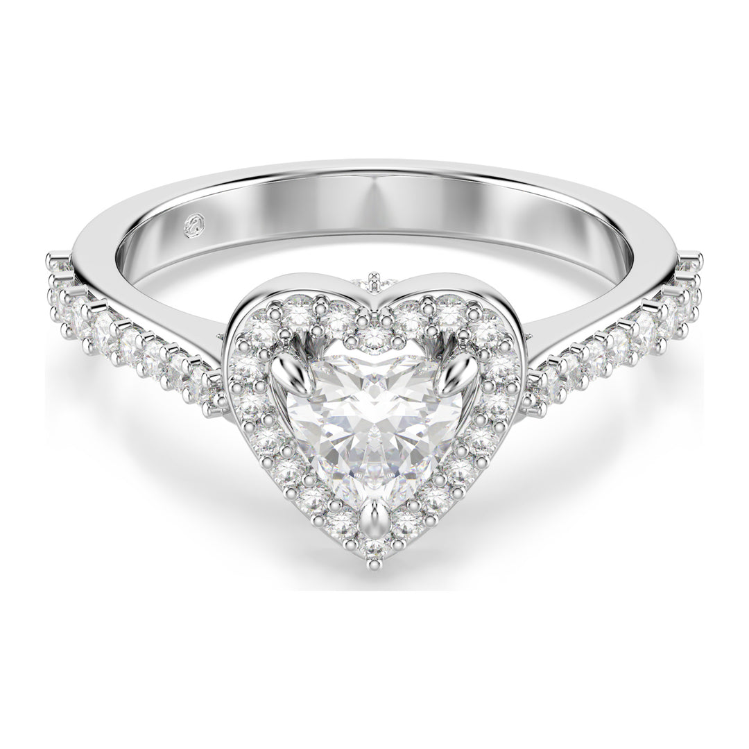 Niche Jewellery Swarovski Una Angelic Motif Ring Mixed Cuts Heart White Rhodium Plated