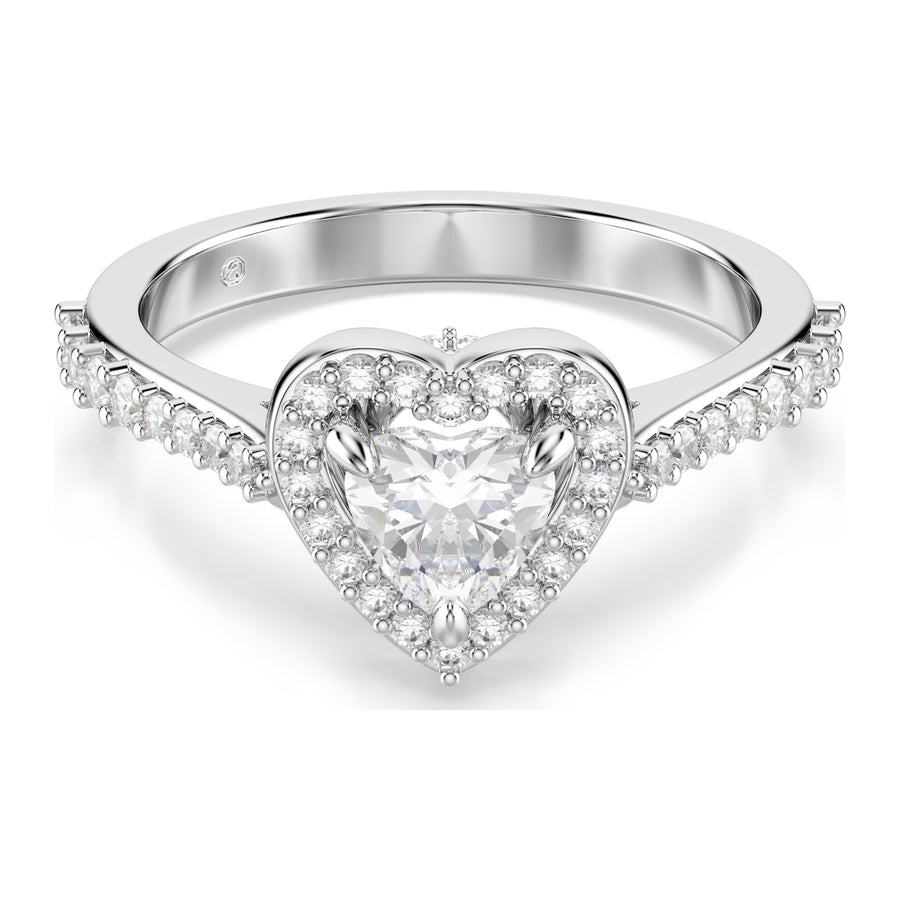 Niche Jewellery Swarovski Una Angelic Motif Ring Mixed Cuts Heart White Rhodium Plated