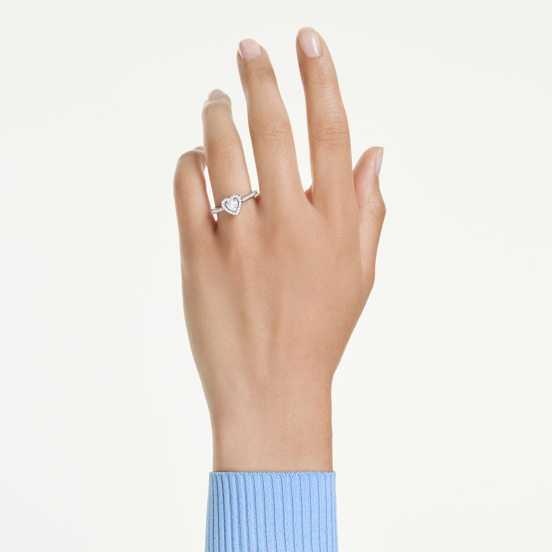 Niche Jewellery Swarovski Una Angelic Motif Ring Mixed Cuts Heart White Rhodium Plated detail
