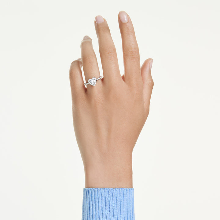 Niche Jewellery Swarovski Una Angelic Motif Ring Mixed Cuts Heart White Rhodium Plated detail